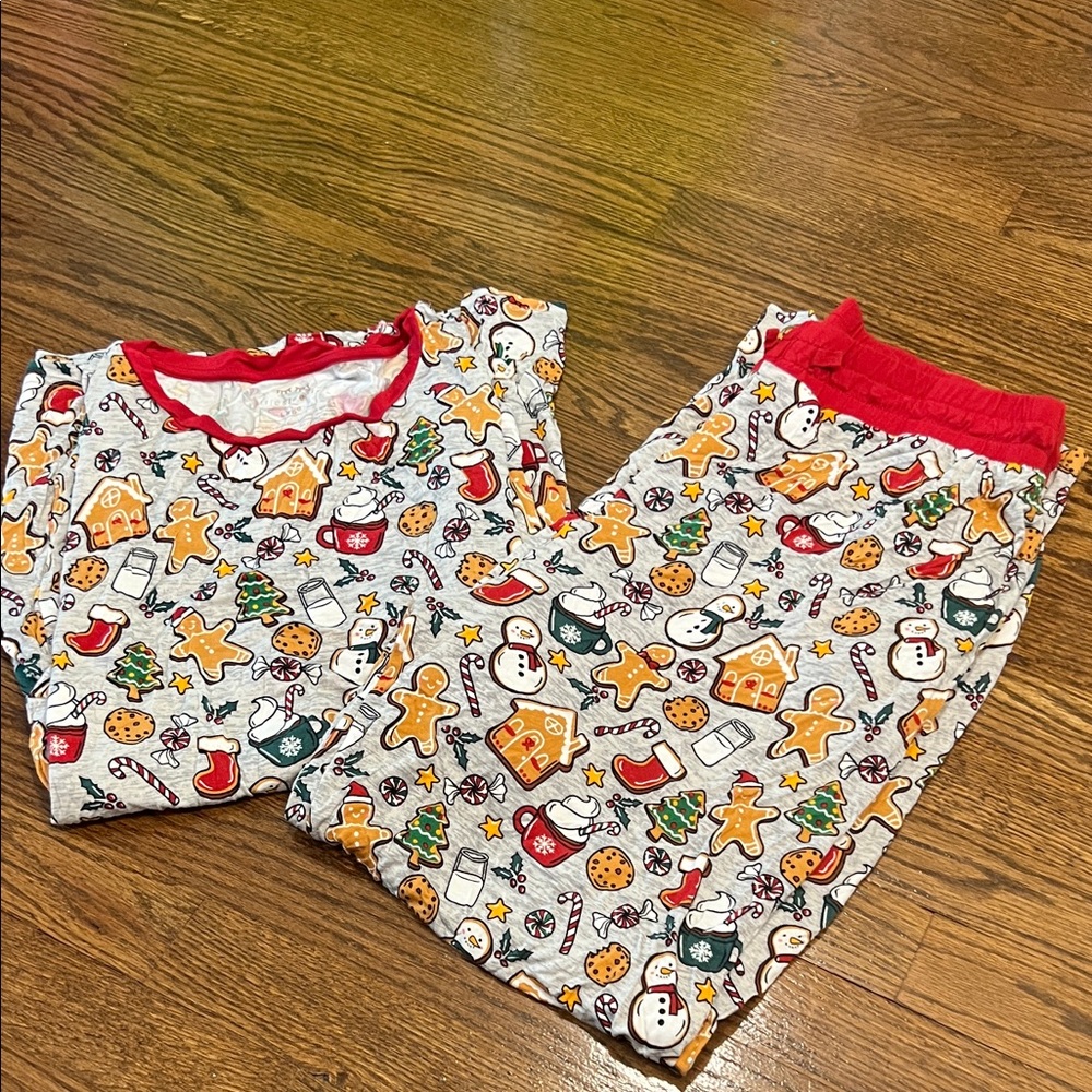 Little Sleepies Holiday Print Pajama Set with Red Accents